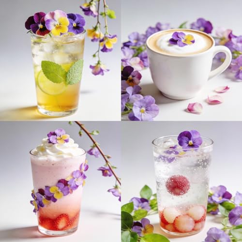 48 Pcs Mix Natural Dried Pressed Flowers for Cake Decorating, Real Dry Flower for Resin Jewelry Making, DIY Art Crafts - Johnny Jump Up - color: Johnny Jump Up