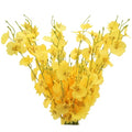 10Pcs Artificial Flowers Orchids Silk Flowers Fake Orchid in Bulk Artificial Orchids Flowers Long Stem 20" Yellow Dancing Orchids Flower for Wedding Home Office Party Vase Table Centerpiece