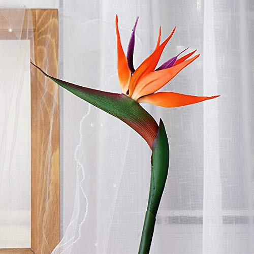Calcifer 32'' Real Touch Bird of Paradise Artificial Flowers Bouquet for Home Garden Decoration/Wedding Party Decor (Goldenrod,5 Stems) - color: Goldenrod,5 Stems