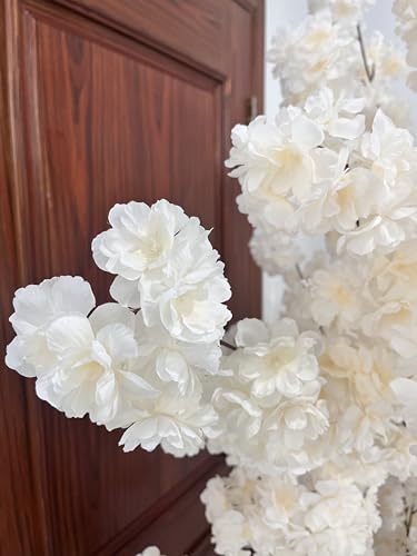 Artificial Cherry Blossom Trees Faux Cherry Blossom Tree White Tree for Office Home Wedding Office Living Room House Indoor Outdoor Decor（6.5ft/2m, Champagne） - color: Champagne