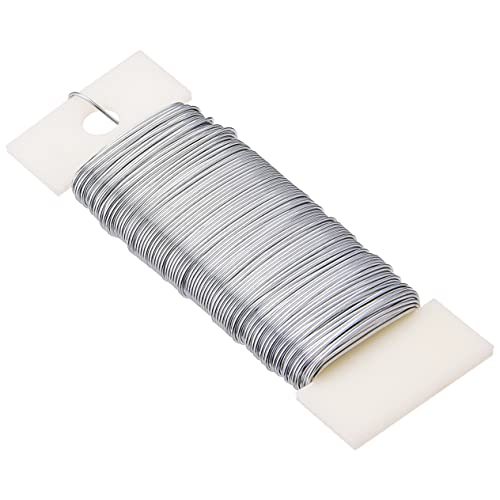 Hapeper 22 Gauge Floral Flexible Wire for Christmas Wreath Tree, Flower Arrangements, 3 Pack 114 Yards (Silver) - color: Silver