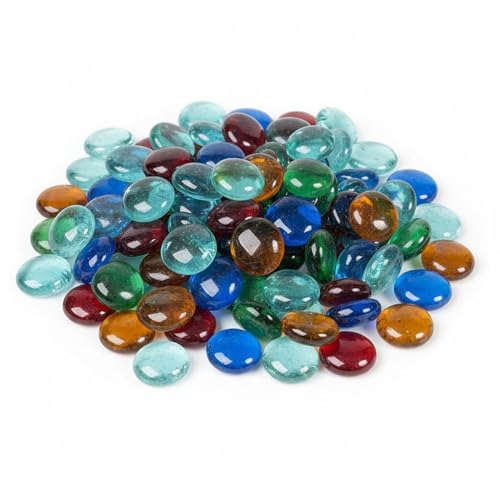 Houseables Glass Beads for Vases, Marbles for Vases, Glass Marbles, Colored Beads, Flat, Colored Gems, Filler, Crafts, Pebbles, Stones, Decorative Rocks, Plants, Florist, Floral, Fishbowl, 5 LB, 500PC - color: Mixed, size: 5LBS