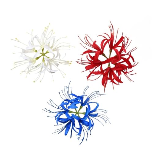 Silk Spider Plant Fake Flowers Heads,Artificial Flowers Spider Silk Flowers for Crafts,Fake Flowers Bulk,Artificial Flowers for Cake Decoration Wedding Party Birthday Home Décor (3, Multicolor) - color: Multi Color