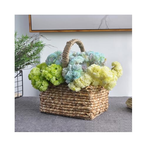 6PCS Artificial Succulent Flower, Plastic Plants Green Artificial Plants for Home Garden Decorations, Party Decorations, Bedroom Office Decorations, Wedding Decorations(Red) - color: Red, size: 6PCS