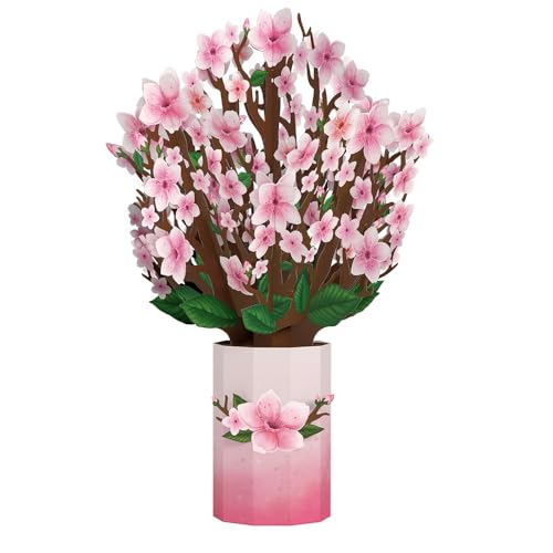 Lovepop Everyday Pop-Up Card for Her and Him - 3D Pop-Up Bouquet Greeting Cards for Men, Women - Cherry Blossom - 12" x 8.5" Floral Bouquet - Blank Note Card Included - color: Cherry Blossom Bouquet