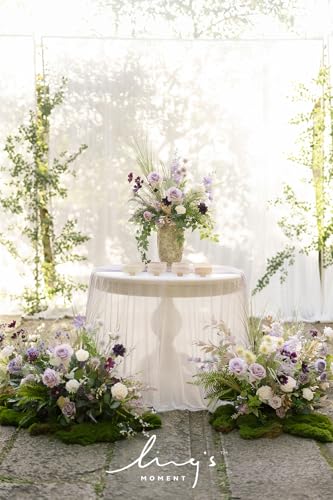 Ling's moment Artificial Flowers and Greenery Combo Box for DIY Lilac & Cream Wedding Bouquet Centerpieces Floral Arrangement Decor - color: Lilac & Cream