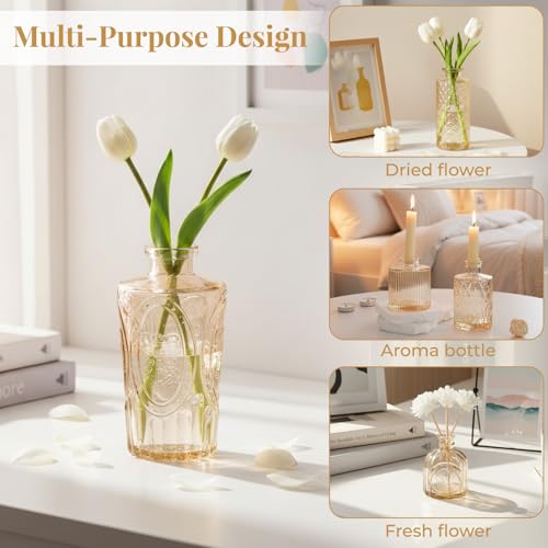 BEAHOT Bud Vase in Bulk - Flower Vases for Wedding Decorations, Glass Vase for Table Decorations, Small Vase for Home, Mother's Day, Centerpieces, Party, Office (32pack,Gpld) - color: Gold