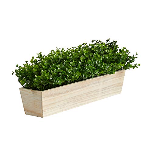 19in. Eucalyptus Artificial Plant in Decorative Planter - size: 19 in. W x 5 in. D x 8 in. H