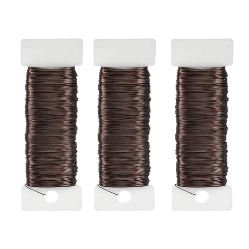 114 Yards 22-Gauge Coffee Floral Metal Wire: Flexible Paddle Wire for Flower Arrangements, Crafts, Christmas Wreaths, Trees & Garlands - color: coffee, size: 22