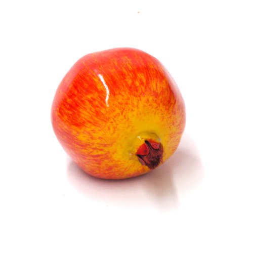 Vasefill Artificial Pomegranate Fruit Pack of 6 Fake Fruits Six-Pieces Yellow Red Stripe Granada - color: Pomegranate