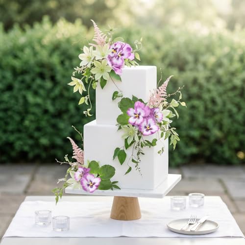 4 PCS Artificial Pansies Flowers for Decoration 35.43" Fake Pansy with Long Stems Fuchsia Faux Silk Pansies Spring Flower Arrangements for Vase Home Outdoor DIY Wedding Party Decor(Fuchsia) - color: Fuchsia
