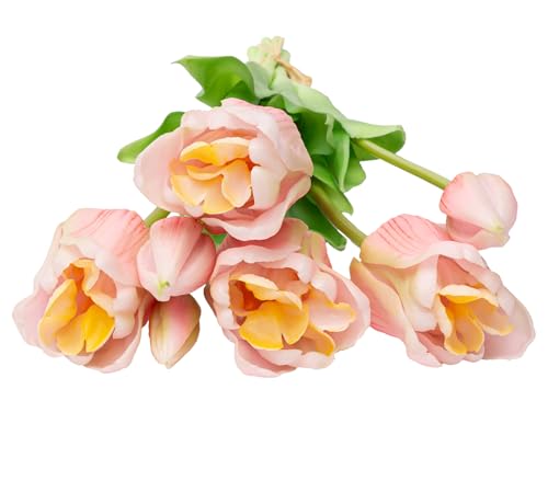 Boston International Artificial Faux Flowers Long-Stemmed Spring Tulips Bouquet, 18.75", Pink - color: Pink, size: 18.75"