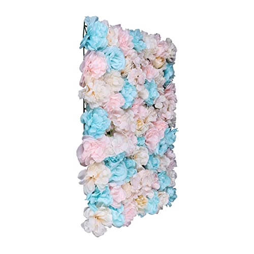12 Pcs Artificial Flower Wall Panels 60x40cm 3D Flower Background for Wall, Wedding Flower Decorations Wall Silk Rose Panels for Candy Wall, Photo Areas, Stage Background(Dahlia + Rose + Hydrangea) - color: Orchid Powder
