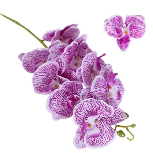 Corkwaw 50 Pcs Orchid Petals Artificial Decorations Orchids Heads Flowers Faux Silk Phalaenopsis Butterfly Flower Heads for Handmade DIY Home Wedding Party Decoration (Light Purple)