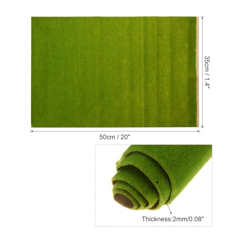 MECCANIXITY 5pcs Artificial Model Grass Mat 14" x 20"(35cm x 50cm) Light Green Small Realistic Fake Turf for Garden Lawn Decoration Model - color: Light Green