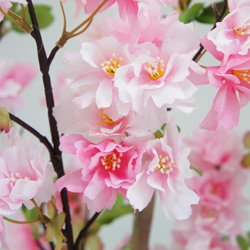 4FT Artificial Cherry Blossom Tree, Faux Sakura Tree in Pot, Realistic Fake Flower Tree for Indoor Home Decor, Artificial Floor Plant for Living Room, Bedroom, Entryway & Office - color: Pink, size: 3ft 11in