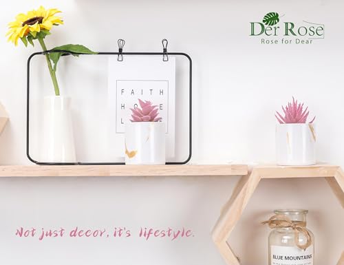 Der Rose Set of 2 Succulents Plants Artificial Mini Fake Succulents Plants for Office Desk Accessories for Women Pink Home Vanity Decor - color: 2-pink