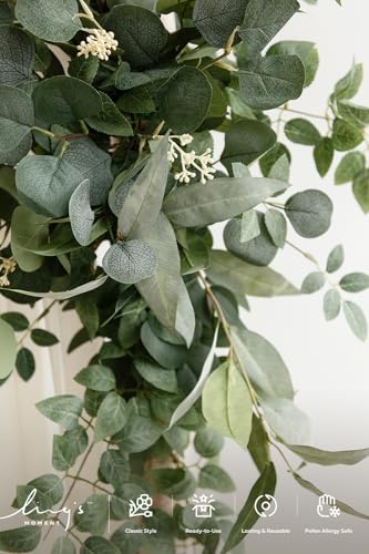 Ling's moment Wedding Arch Kit, Green Flowers & Sheer Drapes | Artificial Flowers, Luxury Ceremony Backdrop for Brides & Planners, Garden & Outdoor Weddings, Spring & Summer, 5-Piece Set - color: Wht-sage Green