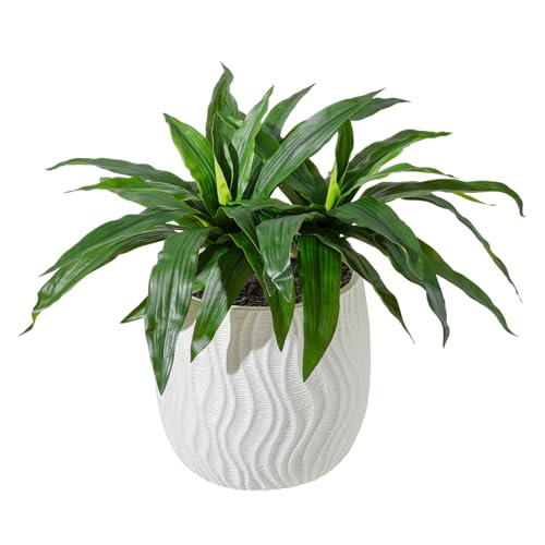 ucky 19.5" Artificial Dracaena Leaves Branches (20 Leaves, Dark Green), All-Season Lifelike Fake Plant Bushes for Yard Garden Decor - color: 2pcs Dark Green, size: 20 Leaves