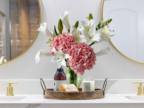 YalzoneMet 2 Pcs White Stargazer Lily Artificial Flowers for Decoration, 28 inch Long Stems Real Touch latex Fake Flowers, Faux Silk Easter Lily for Spring Indoor Home Office Wedding Table Centerpiece - color: White