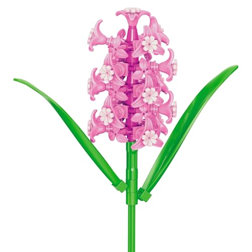 Bricktanicals Hyacinth Building Set - 100 Piece Pink Flower Brick Build Kit for Adults & Kids 8+ | Perfect Valentine's Day Beautiful Botanical Display | Home Décor Flower - style: Hyacinth Spring