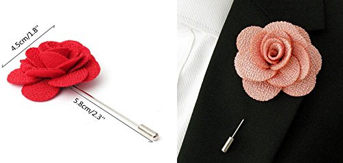 Flairs New York Gentleman's Essentials Premium Handmade Flower Lapel Pin Boutonniere - color: Carbon Grey [Begonia]