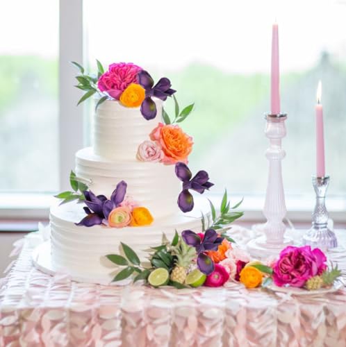 Purple Iris Flowers Real Touch 6 PCS Iris Artificial Flowers 18.9 in Long Stems Flowers for Decoration for Wedding Bridal Home Kitchen Party(Dark Purple) - color: Dark Purple