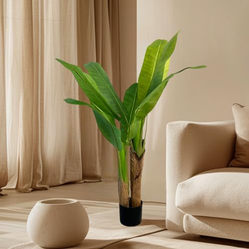 XBrand 4ft Artificial Banana Tree, Realistic Tropical Faux Plant for Indoor Decor - color: Banana - 4t
