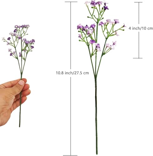 ABAJI Tiny Babys Breath Artificial Flowers Gypsophila Real Touch Flowers for Wedding Party Home Garden Decoration 12 inch in Length Small and Short - color: White, size: 6 PCS