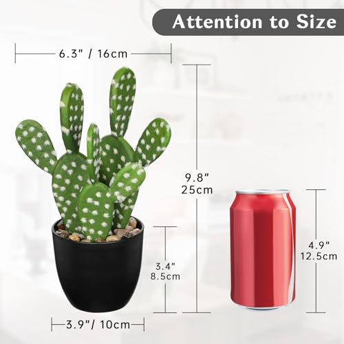 Artificial Cactus Plants 9.8 inch Small Faux Cactus Plants Indoor Fake Desert Cacti Succulents Plants Artificial Plant Indoor with Pot Cacti Decorations for Home Decor Office Desk Tabletop Shelf - size: SUP_168
