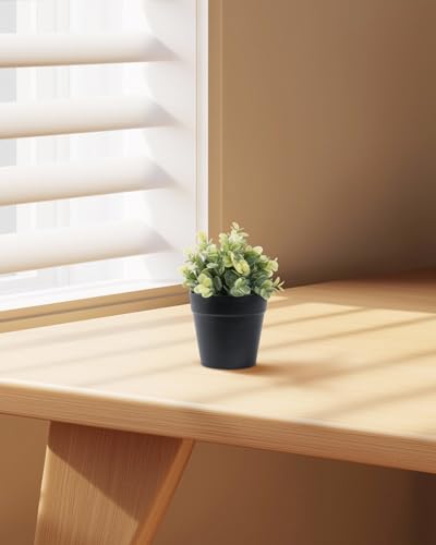 Fake Eucalyptus Potted Artificial Plant – Small Faux Eucalyptus for Desk, Bathroom, Shelf, or Home Decor, Realistic Greenery for Farmhouse, Office & Kitchen Decoration PA-012 - size: PA-012