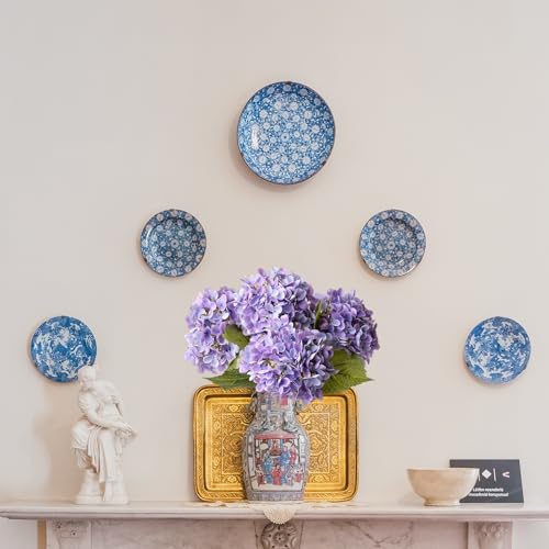 ZYTUYO 4 Pcs Bright Purple Real Touch Hydrangea Artificial Flowers Boho Lifelike Real Looking Latex Hydrangeas Flower with 20'' Long Stem for Indoor Xmas Home Decor Christmas Table Centrepiece - color: Bright Purple