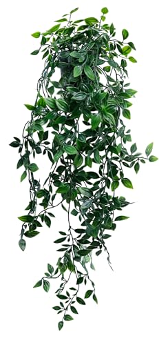 Artificial Hanging Plants for Shelf, Fake Potted Greenery 1-Pack Faux Mandala Vines in Black Pot, Décor for Office Living Room Bathroom Indoor Outdoor - color: 1-pack Mandala Vines