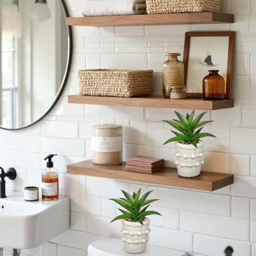 Hollyone 2 Pack Small Artificial Succulents Agave Plants Potted Fake Spiked Succulent Plant in Rustic Pot Mini Faux Plant Agave Aloe Plant Indoor for Office Desk Farmhouse Home Table Shelf Boho Decor - color: Green #1