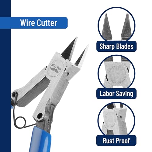 Mr. Pen- Wire Cutter, 5 Inch, 5 Pack, Wire Cutters, Diagonal Wire Cutters | Flush Cutter, Nippers, Side Cutters, Flush Cutters, Diagonal Cutter, Cutting Pliers, Wire Pliers - color: Blue, size: 5 inch, 5 Pack