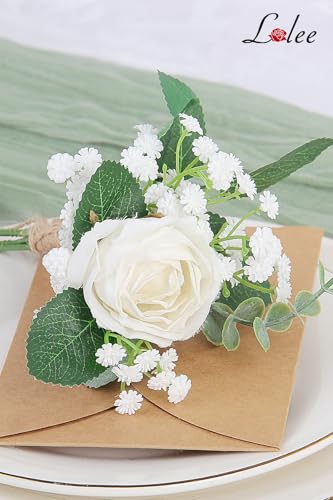 LELEE Baby's Breath Artificial Flowers - 30 PCS Babys Breath Flowers Bulk - Real Touch Fake Gypsophila Bouquets for Wedding Decor, Party Arrangements, Home Decoration, DIY Crafts (White) - color: 30pcs Flower