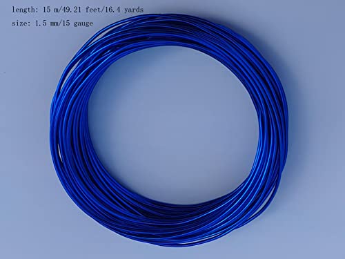 15 Gauge Anodized Aluminum Wire 49 Feet for Jewelry Making Craft DIY（1.5mm,Royal Blue,41509） - color: Royal Blue, size: 15 Gauge