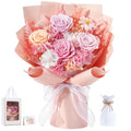 Lewondr Flower for Delivery, Preserved Flowers Bouquet, Mixed Rose Bouquet with Gift Box, Real Long-Lasting Forever Birthday Flowers Gifts for Wife Girlfriend Mother's Day Anniversary Proposal, Pink - color: Peach Pink