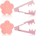 2 Sets Rose Thorn Remover for Stem, Sturdy Floral Thorn Stripper Tool Kit–Pink Flower-Shaped Steel Leaf Strippers for Florists, DIY Bouquets, Garden Arrangements