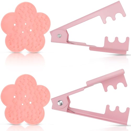 2 Sets Rose Thorn Remover for Stem, Sturdy Floral Thorn Stripper Tool Kit–Pink Flower-Shaped Steel Leaf Strippers for Florists, DIY Bouquets, Garden Arrangements