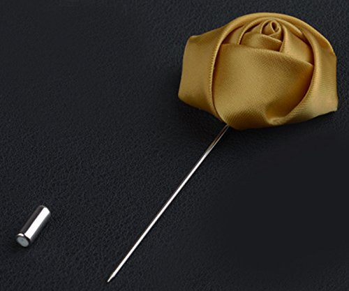 Flairs New York Gentleman's Essentials Premium Handmade Flower Lapel Pin Boutonniere - color: Baby Blue [Rose Bud]