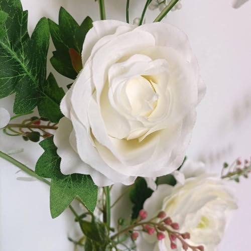 Peony Garland, Rose Flower Vine, Arch Flowers, 6' Length, Floral Garland for Decor Home Table Runner Mantle Decoration (Ivory Peony Garland) - color: Ivory Peony Garland