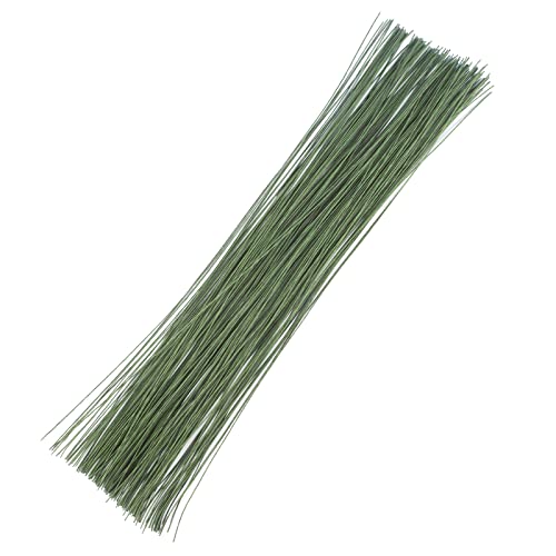 200 Pcs Floral Wire 26 Gauge Crafts Florist Green Floral Wire for Crafts Bouquet Stem Wreath Making Flower Arrangement Supplies (Green,14 Inch) - color: Green