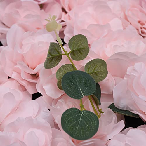 3D Flower Wall Panel Floral Backdrop,6PCS Artificial Flower Wall Background Silk Rose Mat, Artificial Flower Backdrop Faux Flower Panel for Wedding - color: 6pcs Pink-1
