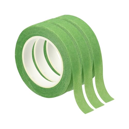 PATIKIL Floral Tape 1/2" x 20 Yard / 12mm x 20m, 3 Pack Flower Wrap Adhesive Tape for Bouquet Stem Wrapping, Ten Green - color: Ten Green
