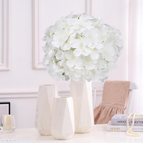 108PCS Hydrangea Artificial Flowers Silk Fake Flowers with Stems for Mother's Day, Home Wedding Decor, Party Table Centerpieces DIY Project and Bouquet Floral Garlands Decoration (Ivory) - color: Ivory