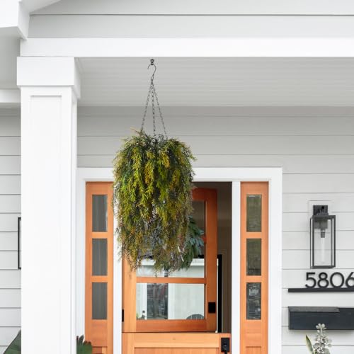 ZFProcess Artificial Faux Hanging Plants Basket for Spring Outdoor Decoration, Fake Seaweed Plant UV Resistant Look Real for Outside Porch Home Patio Balcony Yard(Brownish Green) - color: Brownish Green