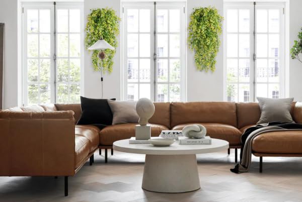 RECUTMS 4Pcs 29.9 Inches Fake Hanging Eucalyptus Plants,Easy Care,No Wilt | UV Resistant,Lifelike,Plastic Artificial Greenery, Ivy Garlands, Indoor Home Garden Wedding Farmhouse Balcony Decor - color: Yellow