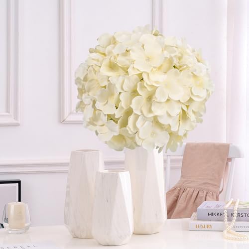 108PCS Hydrangea Artificial Flowers Silk Fake Flowers with Stems for Mother's Day, Home Wedding Decor, Party Table Centerpieces DIY Project and Bouquet Floral Garlands Decoration (Champagne) - color: Champagne