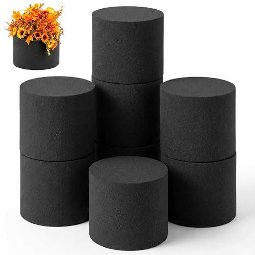 Reusable Floral Foam Round Blocks,Black Flower Foam Round for Artificial & Dried Flowers, Dry Floral Foams Styrofoam for Artificial Flowers (8Pack,3") - color: 8 Pack, size: Diameter 3"